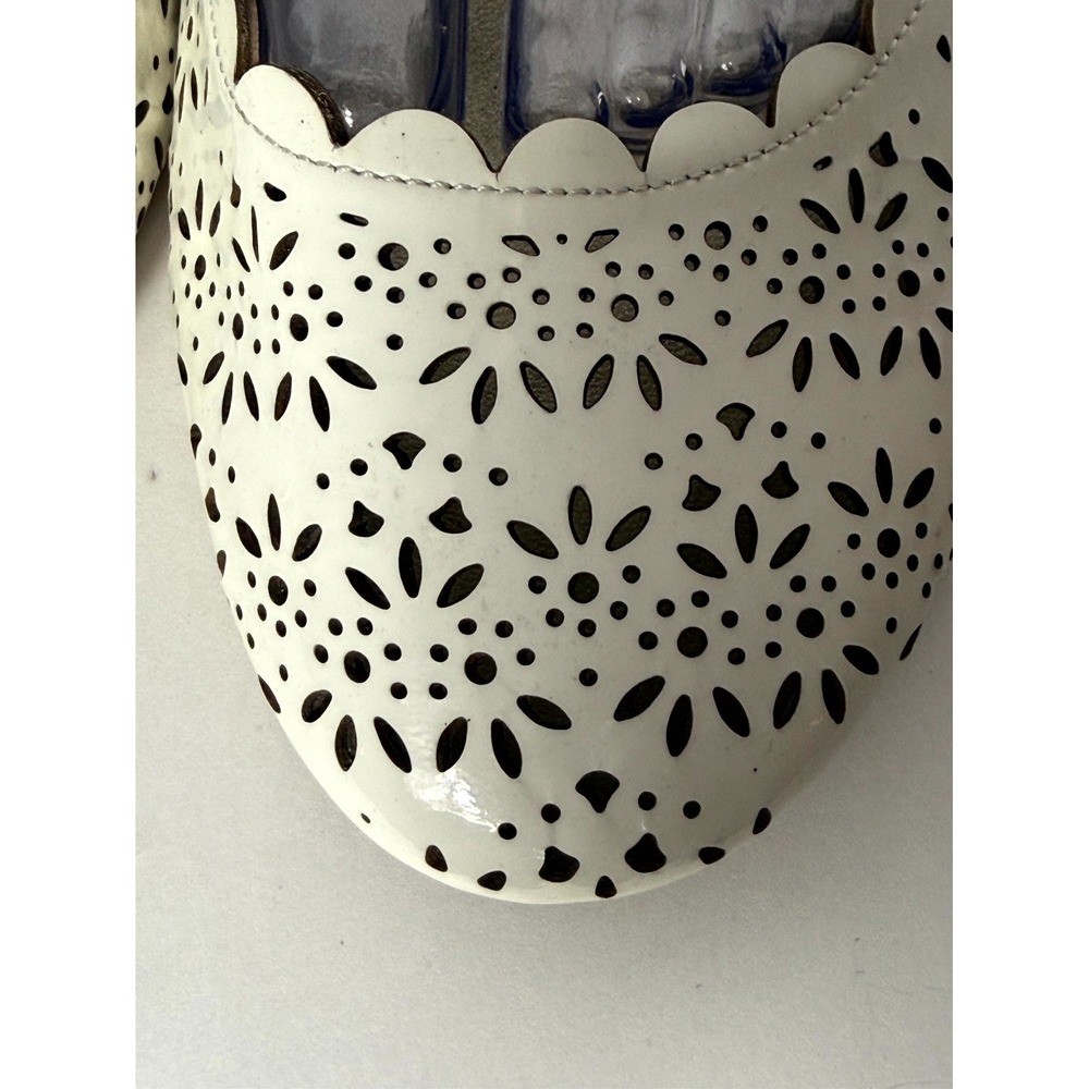 Coach White Laser-Cut Leather Ballet Flats - Picture 4 of 7